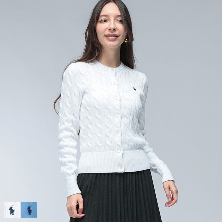 ポロラルフローレン ジレー 成人女性―ス POLO RALPH LAUREN ロゴタイプ 有線テレビ編み物 労働者の一団素っ首 夏時編み物 ジレー RLL211971868 ブランド名 トップス 白いこと 青み