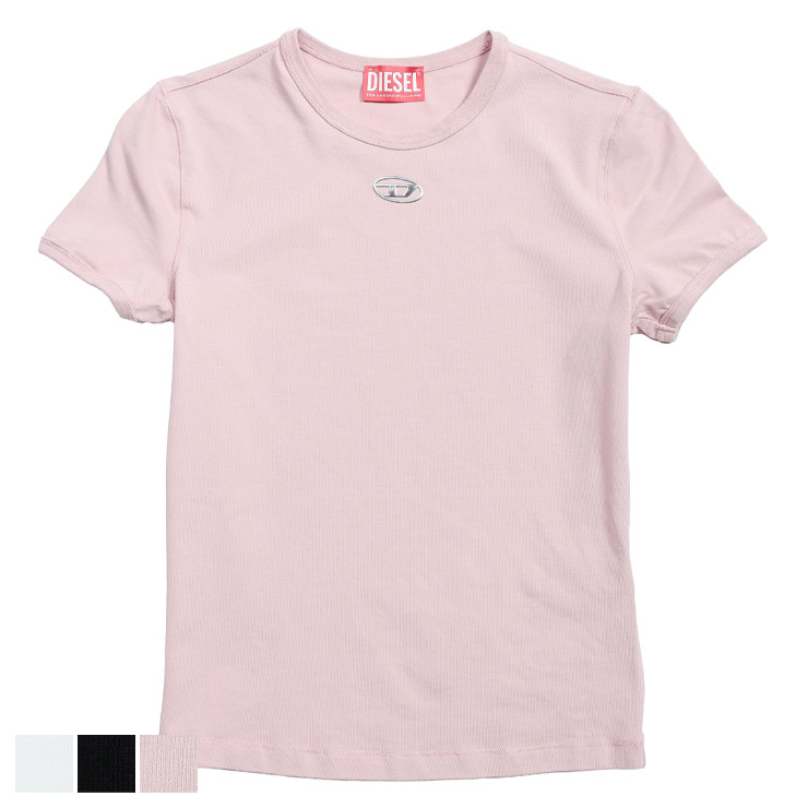 ディーゼル Tシャツ レディース DIESEL ロゴ オーバルD クルーネック スリムフィット コットン 半袖 Tシャツ t-uncutieslong-od DSLA199170AHQH ブランド トップス