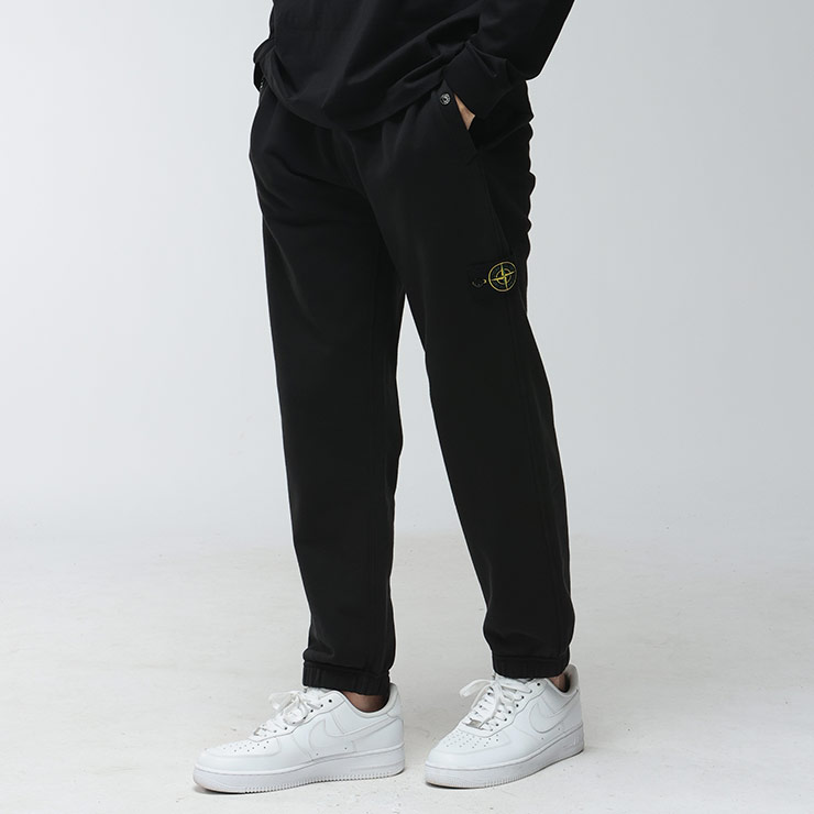 ストーンアイランド メンズ スウェットパンツ STONE ISLAND ロゴ ワッペン スウェット パンツ SI6200004S0410 ブランド ボトムス ブラック