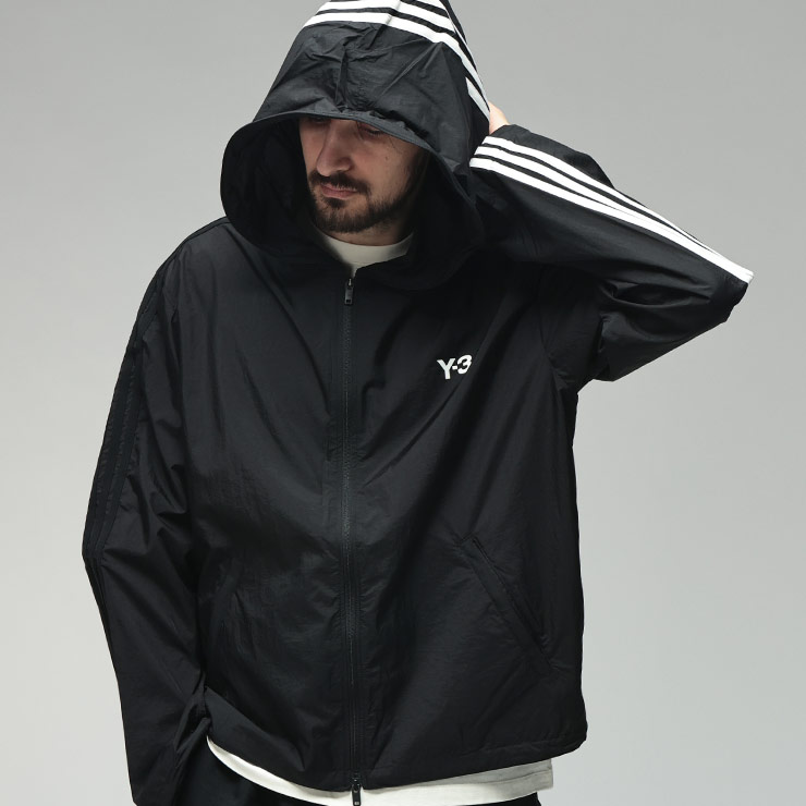 ワイスリー メンズ アウター Y-3 ロゴ スリーストライプ ナイロン フルジップ ブルゾン Y3KF1085 ブランド アウター ブラック 38,610円