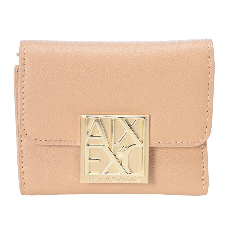 アルマーニ エクスチェンジ レディース 財布 ARMANI EXCHANGE ロゴプレート 三つ折り ミニ財布 ウォレット AELW1595AF19895 ブランド 財布 ピンク プレゼント ギフト