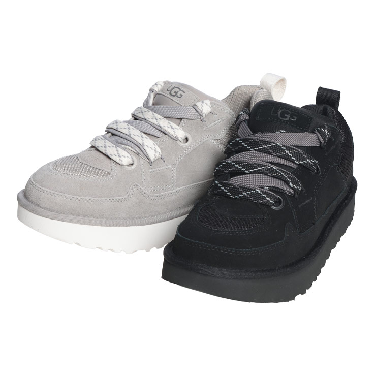 アグ メンズ スニーカー UGG ロゴ スエード レースアップ ローカット シューズ Lo Lowmel ロー ローメル UGG1169493 ブランド 靴 グレー ブラック｜原宿ゼンモール 12,243円