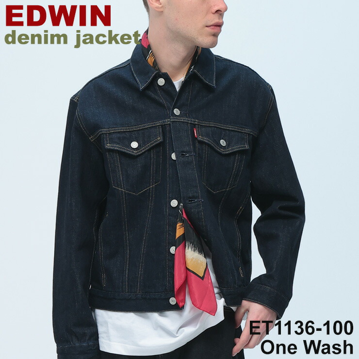 EDWIN (エドウィン) デニムジャケット ET1136-100 Gジャン ポケット デニム ジャケット アウター OneWash