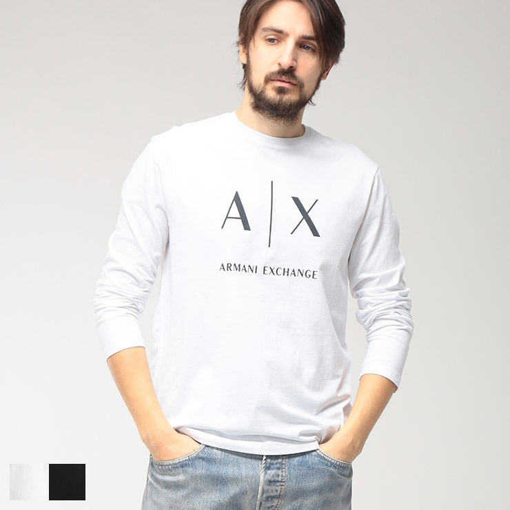 アルマーニ エクスチェンジ ARMANI EXCHANGE メンズ Tシャツ 長袖 フロントロゴ クルーネック カットソー AEXM2684AF10356 ブランド トップス コットン ロンT 春
