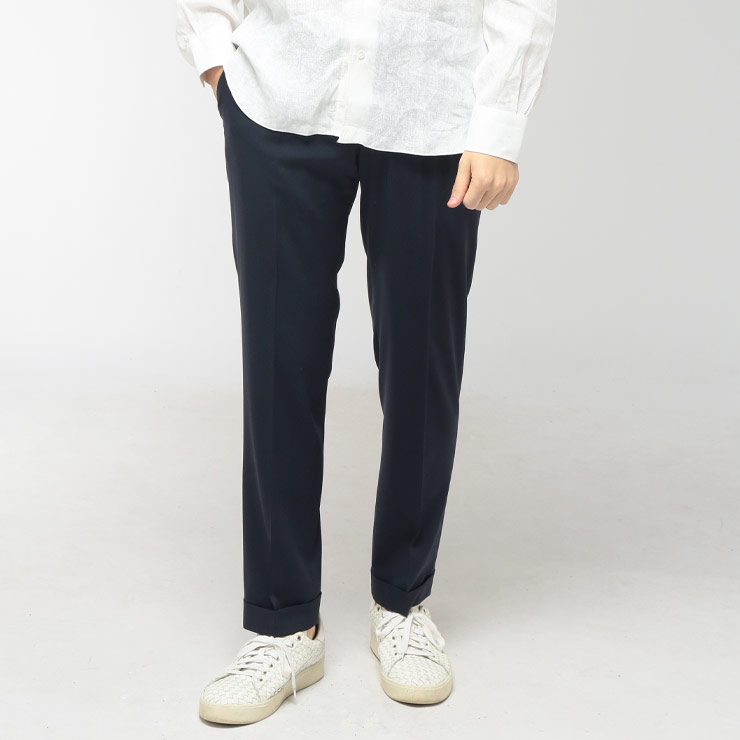 バルバ BARBA メンズ パンツ ウール100％ 無地 ワンタック スラックス BAR350553071 ブランド ボトムス フォーマル ビジネス ウエストゴム｜原宿ゼンモール