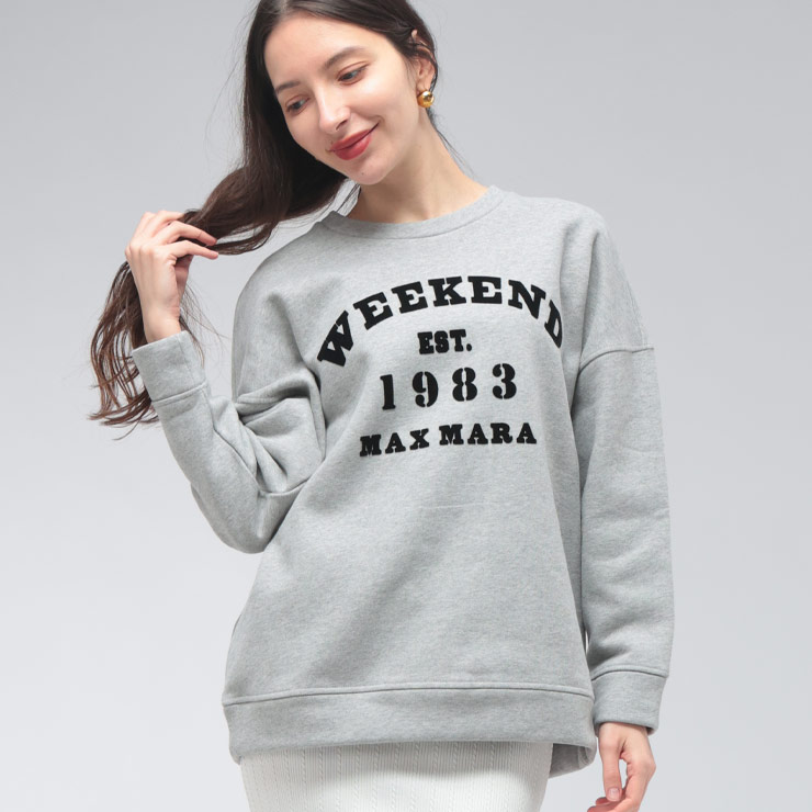 ウィークエンド マックスマーラ WEEKEND MAX MARA レディース トレーナー スウェット 長袖 レタリングデザイン ロゴプリント オーバーサイズ スウェット MXLGOMMOSO6 ブランド トップス トレーナー プルオーバー 春