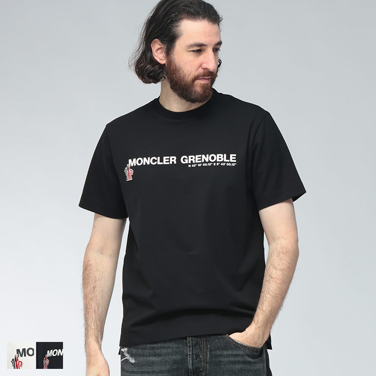モンクレール MONCLER メンズ Tシャツ 半袖 グルノーブル フロント ロゴ スリムフィット クルーネック カットソー MCGN8C0001789AW ブランド トップス TEE 春 夏
