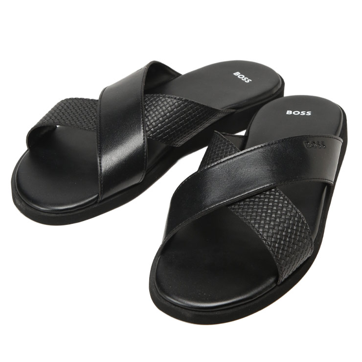 ヒューゴボス HUGO BOSS メンズ サンダル 合成皮革 スライドサンダル プレーン&パターンストラップ HB50563155 ブランド 靴 シューズ 春 夏|原宿ゼンモール