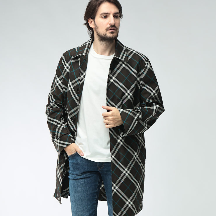 バーバリー BURBERRY メンズ コート BB8091845マルチカラーチェック フロントボタン トレンチコート ブランド アウター 羽織 フォーマル カジュアル ビジネス｜原宿ゼンモール