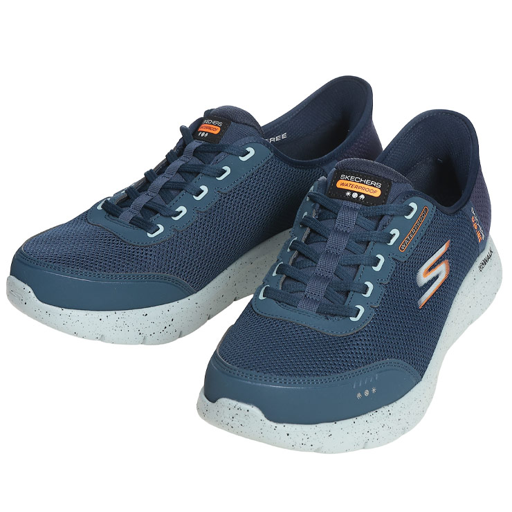スニーカー メンズ 大きいサイズ スリップインズ ウォータープルーフ GO WALK FLEX ローカットスニーカー EXTRA WIDEFIT 靴 ローカット ハンズフリー スリッポン SKECHERS (スケッチャーズ) 216330WWNVY|原宿ゼンモール