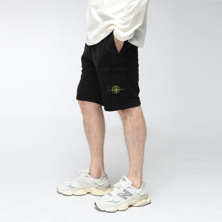 ストーンアイランド メンズ ショートパンツ STONE ISLAND 裏毛 カーゴポケット ショート丈 スウェット ジョガーパンツ SI6200011S0051 ブランド ボトムス ショーツ 短パン スウェットパンツ|原宿ゼンモール