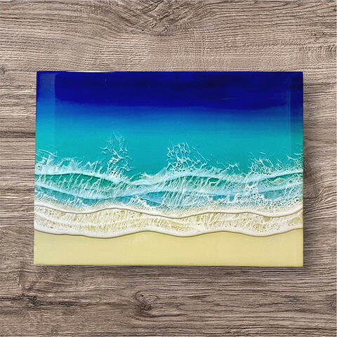 楽天市場】バリ 絵画 波の絵 ビーチ 海岸 Goes Windy 80×60cm 青い 海