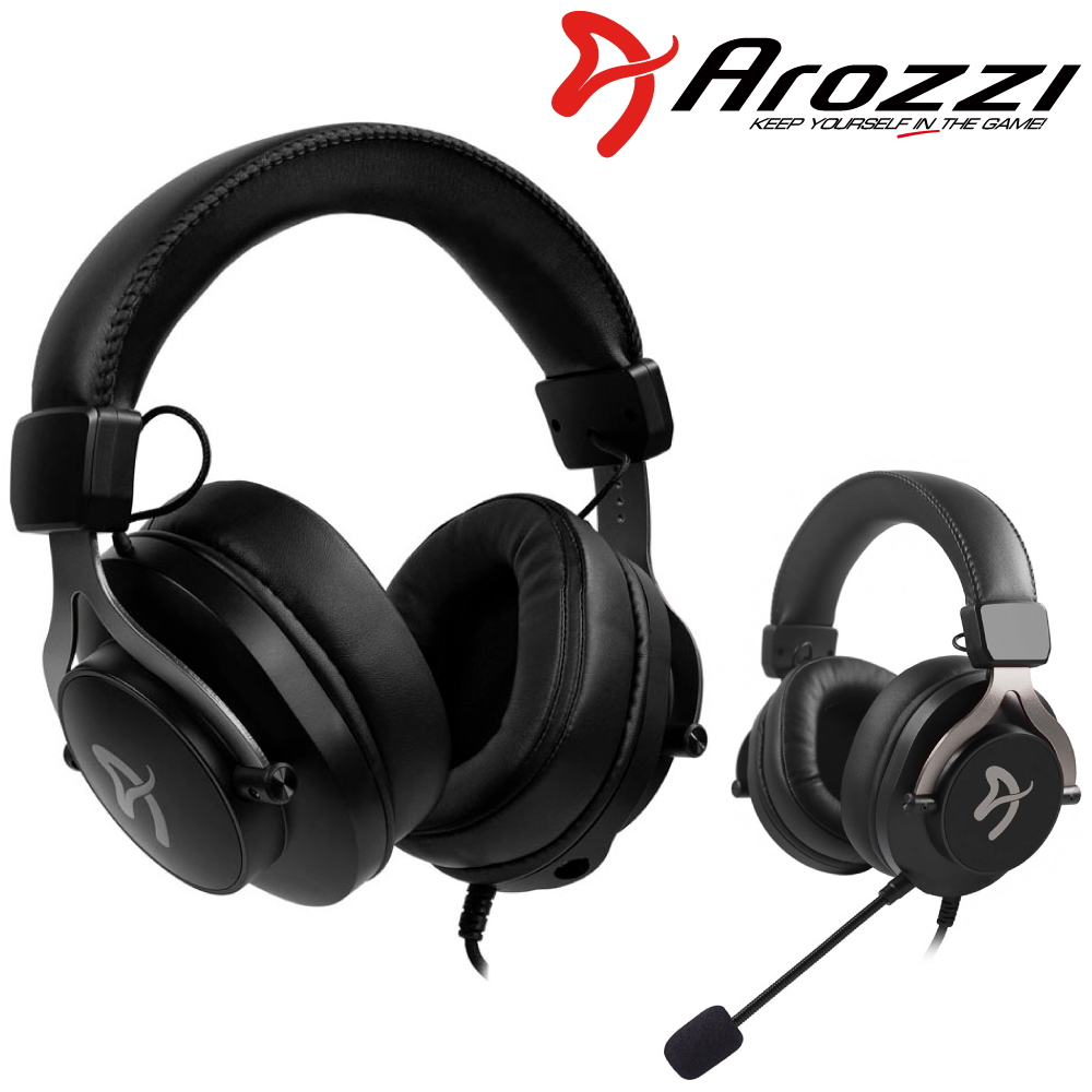 絶対一番安い 送料無料 Arozzi Aria Gaming Headset Black アルミフレーム ブラック ゲーミングヘッドセット マイクミュートボタン 音量調節 Az Aria Bk 国内正規品 限定価格セール Imis Ma