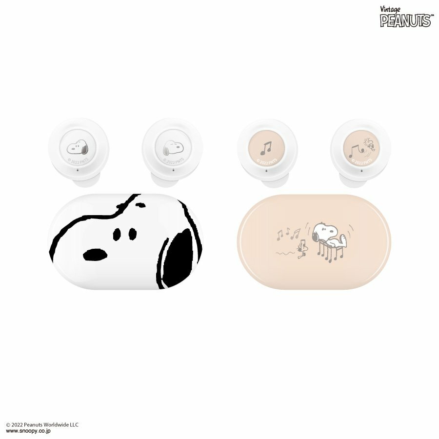 ワイヤレスイヤホン Bluetooth スヌーピー SNOOPY ピーナッツ Peanut ブルートゥース 無線 充電ケース付き ステレオイヤホン SNG-662