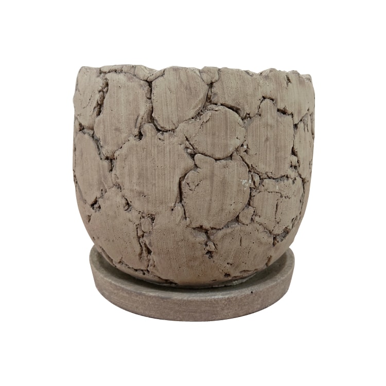 楽天市場 植木鉢 おしゃれ クラックセメントポット Cc061 150 5号 15cm 受け皿付き 鉢底穴有り 植木鉢とテラコッタの専門店 鉢人
