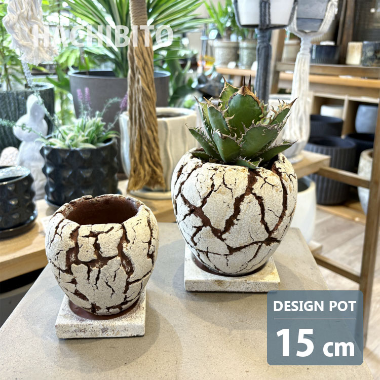 楽天市場】植木鉢 おしゃれ セメント クラックポット RR512-090 3号