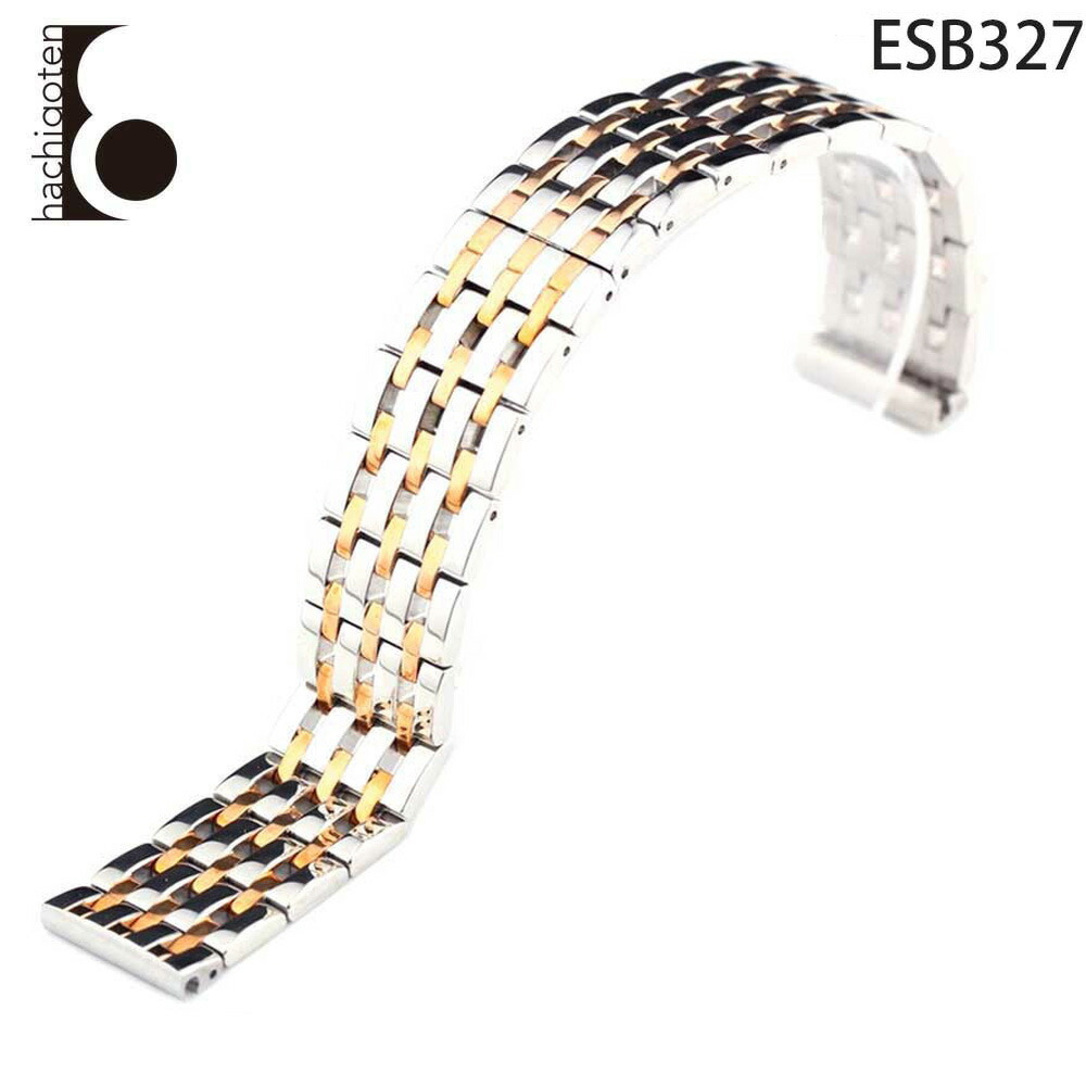 腕時計ベルト 腕時計バンド 替えストラップ 社外品 汎用ステンレスベルト 取付幅18mm (尾錠)Dバックル付き [ Eight - ESB327 ].