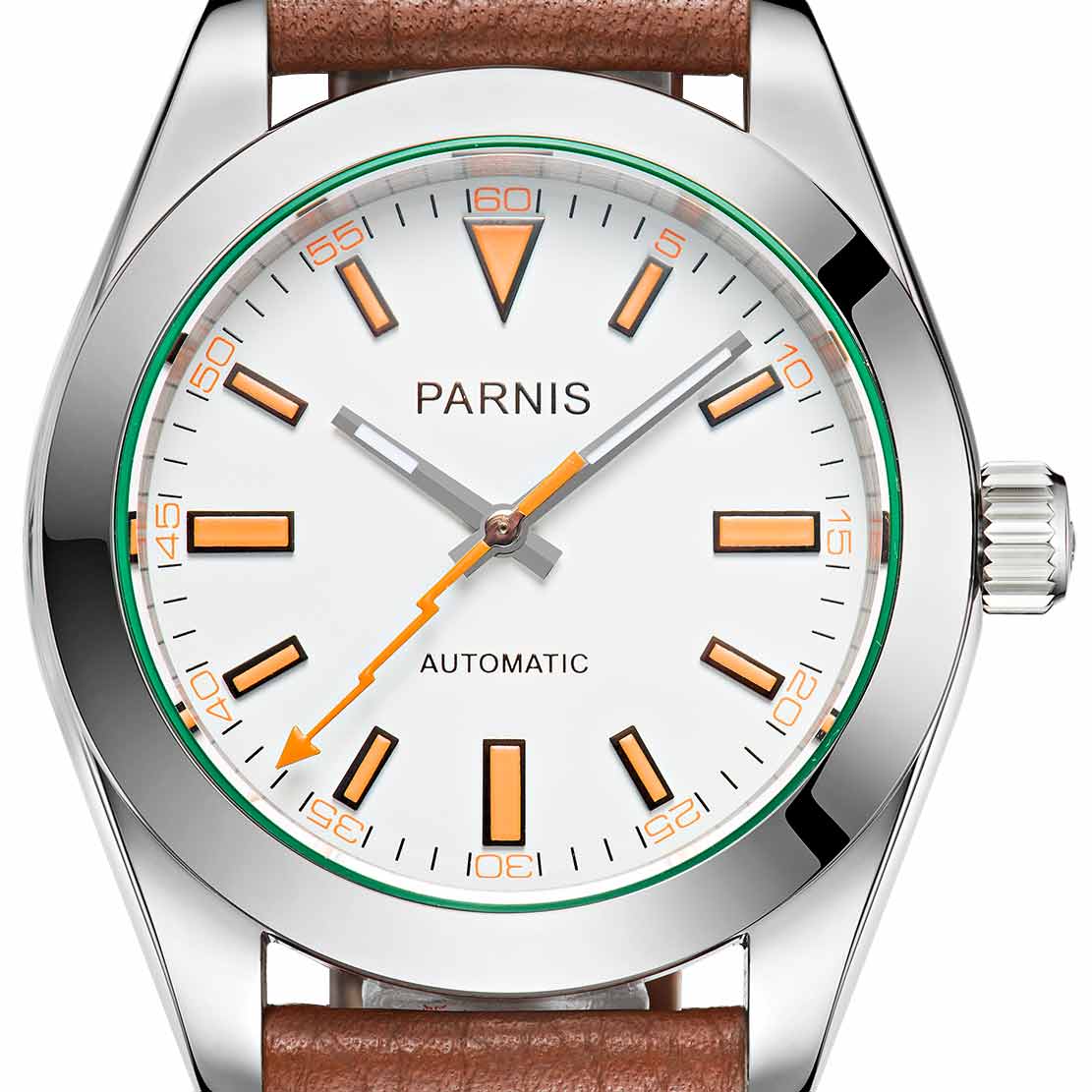 【NEW】PARNIS パーニス 自動巻 腕時計 メンズ [PA2107-S3AL-WHBR] 並行輸入品 メーカー保証