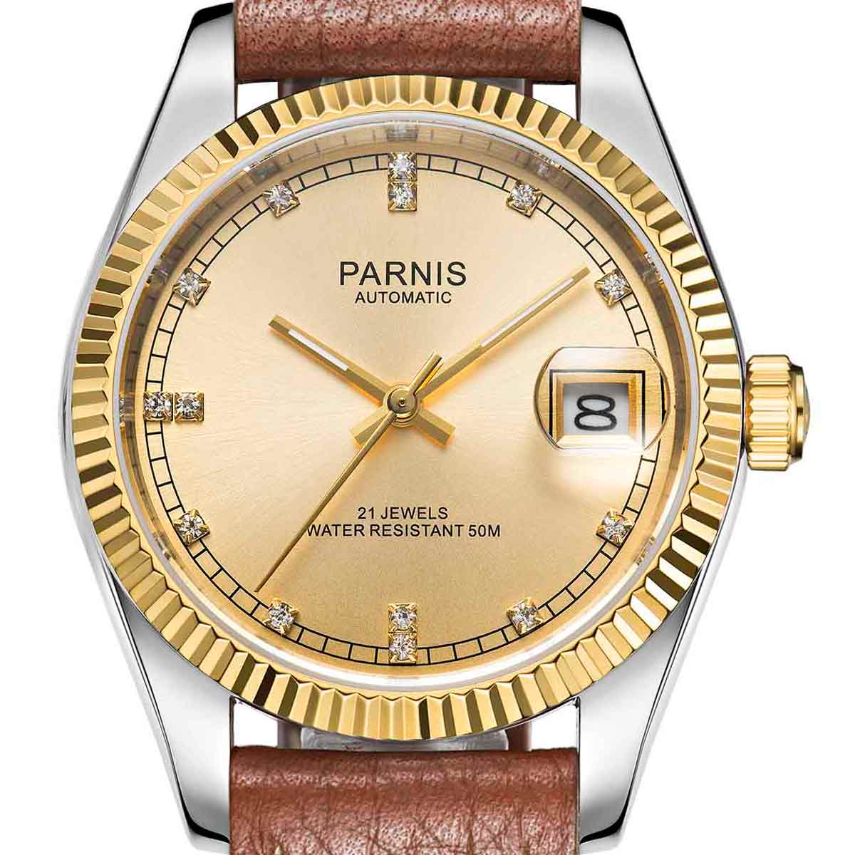 【NEW】PARNIS パーニス 自動巻 腕時計 メンズ [PA2112-P-S3AL-GDDB-A] 並行輸入品 メーカー保証