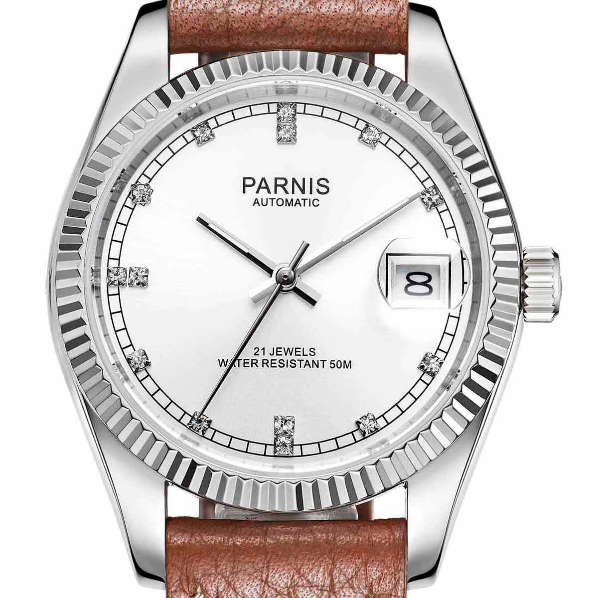 【NEW】PARNIS パーニス 自動巻 腕時計 メンズ [PA2112-P-S3AL-SGBR-A] 並行輸入品 メーカー保証
