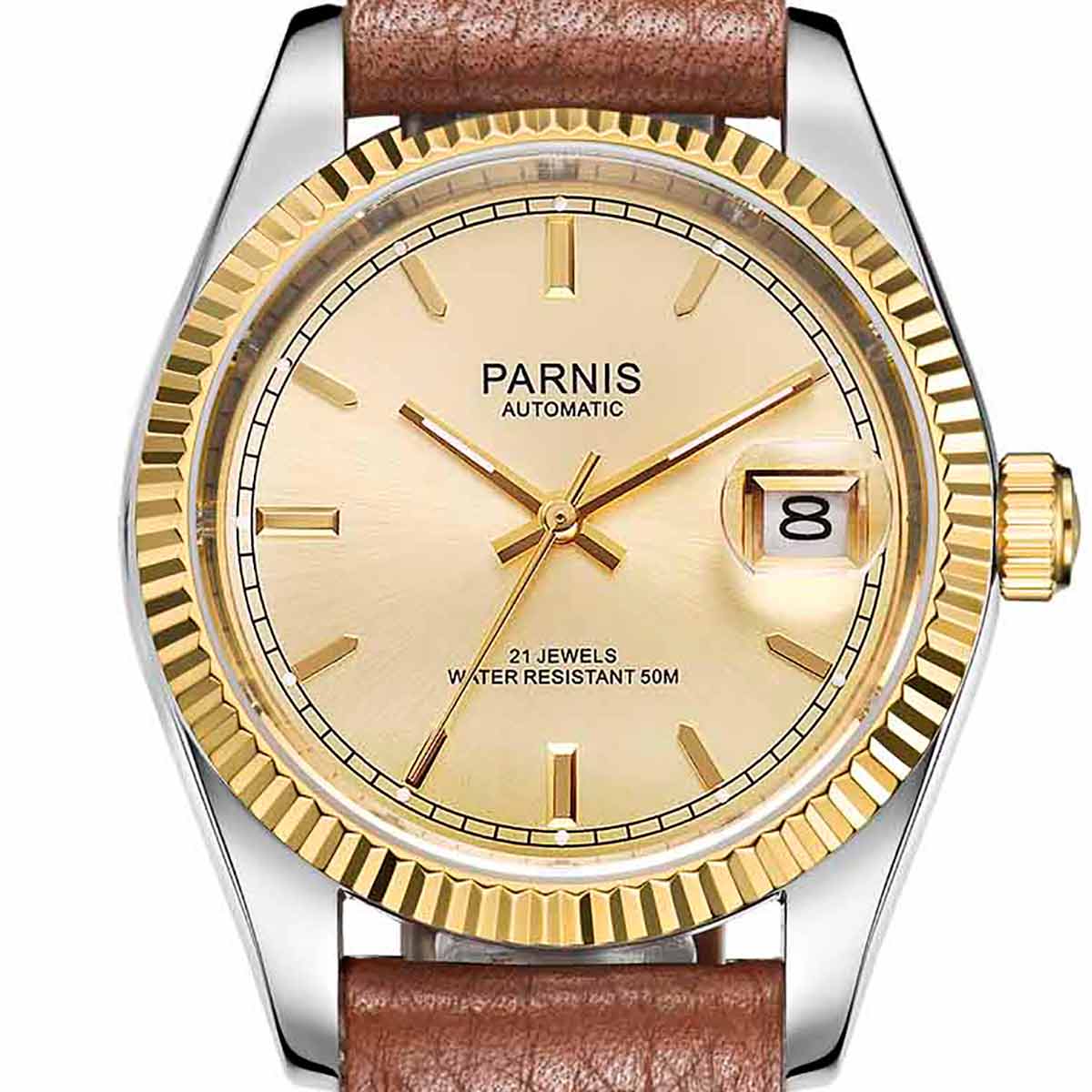 【NEW】PARNIS パーニス 自動巻 腕時計 メンズ [PA2112-P-S4AL-GDDB-B] 並行輸入品 メーカー保証｜8号店 19,313円