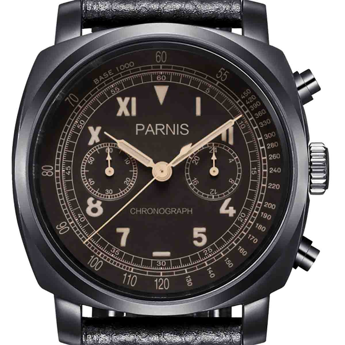 【NEW】PARNIS パーニス クォーツ 腕時計  [PA6046-A-S5EL-BKbkBKw] 並行輸入品 純正ケース メーカー保証12ヶ月