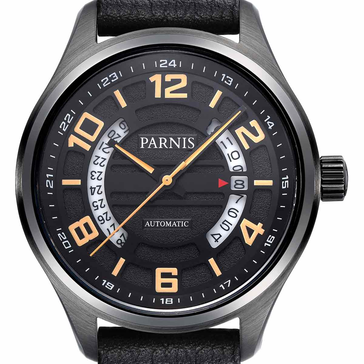 【NEW】PARNIS パーニス 自動巻き 腕時計  [PA6052-S3AL-BKorBK] 並行輸入品 純正ケース メーカー保証12ヶ月
