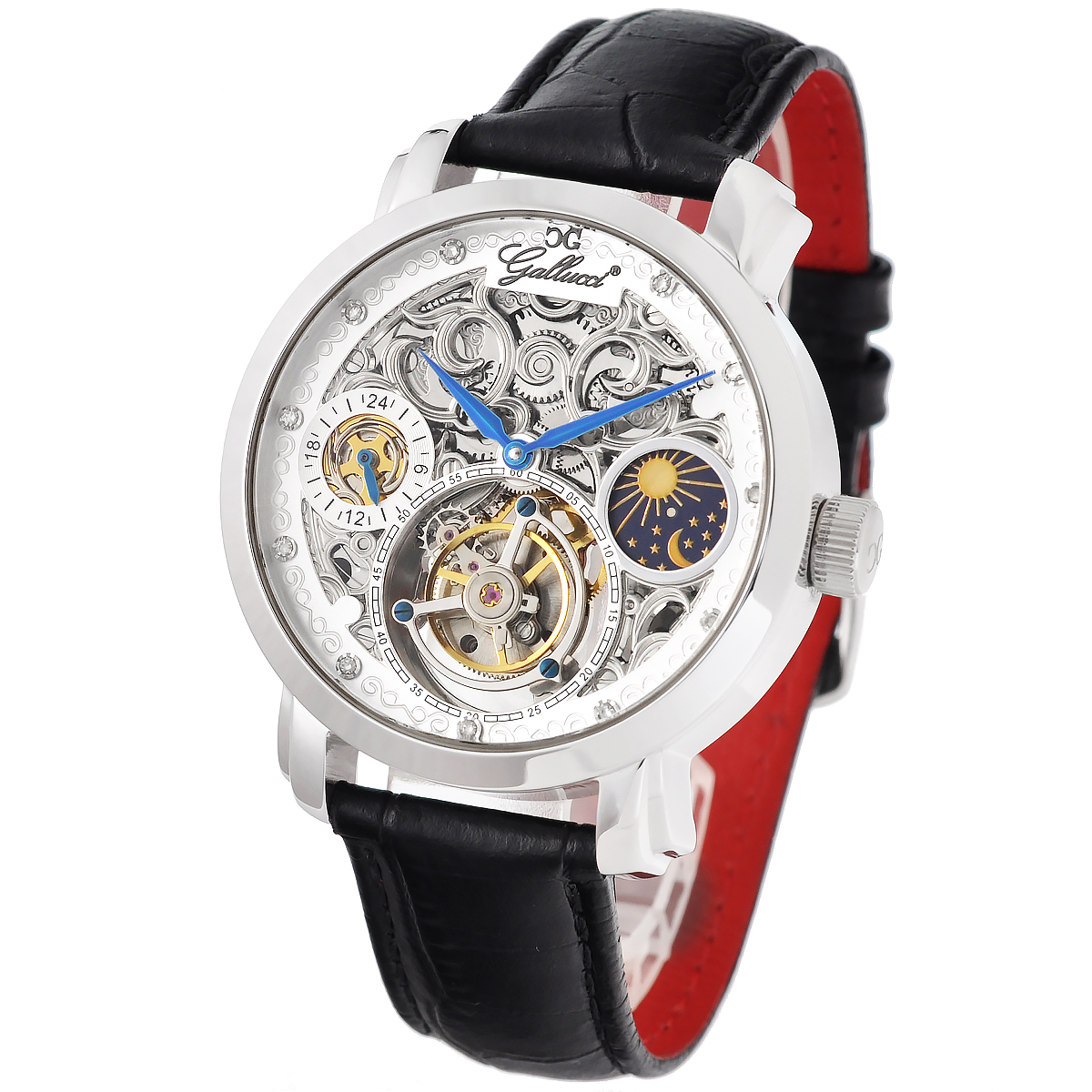 【楽天市場】Gallucci ガルーチ 機械式手巻き腕時計 [WT23702TU] 並行輸入品 トゥールビヨン Tourbillon デイ