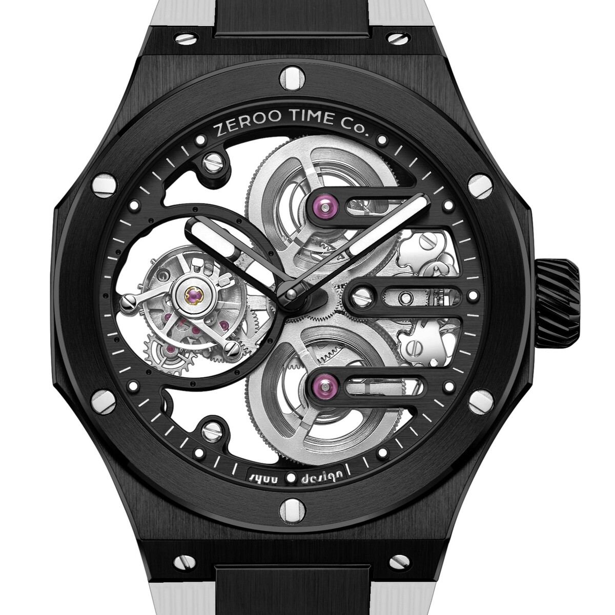 ZEROO 皆無 フルスケルトントゥールビヨン ウォッチ [ZT008BBW] スイス連邦Luminova（針/総目録）