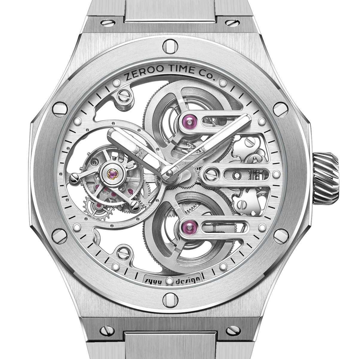 ZEROO 皆無 フルスケルトントゥールビヨン ウォッチ [ZT008SWW] スイス連邦Luminova（針/総目録）