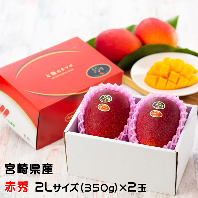 Amazon.co.jp: マンゴー 太陽のタマゴ 赤秀 2L 350g以上×2玉 JA