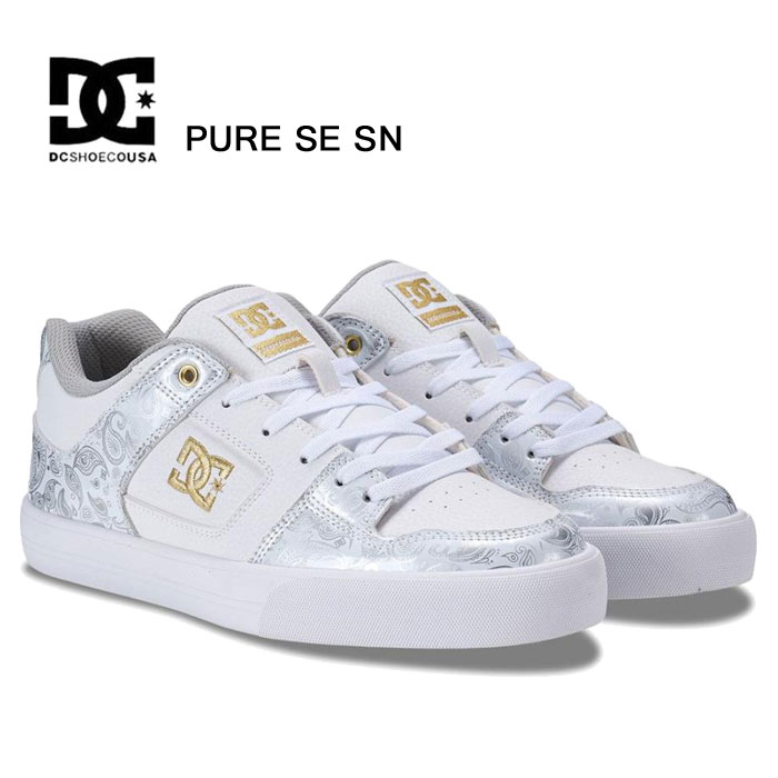 DC スニーカー メンズ 純然たる SE SN 白いこと DCシューズ PURE SE SN 261305 置き目とり捨てる 社交ダンス 間借り人 靴 DM261305-WG3