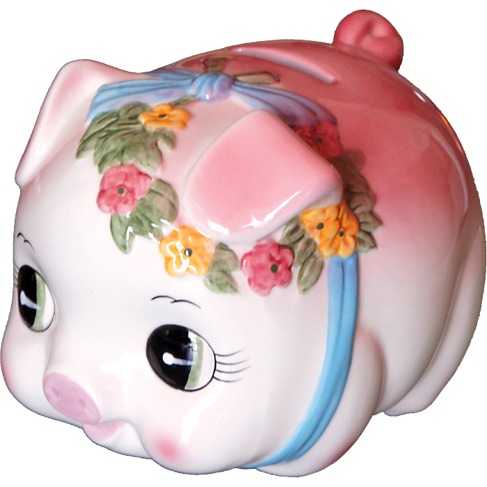 豚の貯金箱 ピギーバンク ブタバンク （中）ピンク Piggy Bank