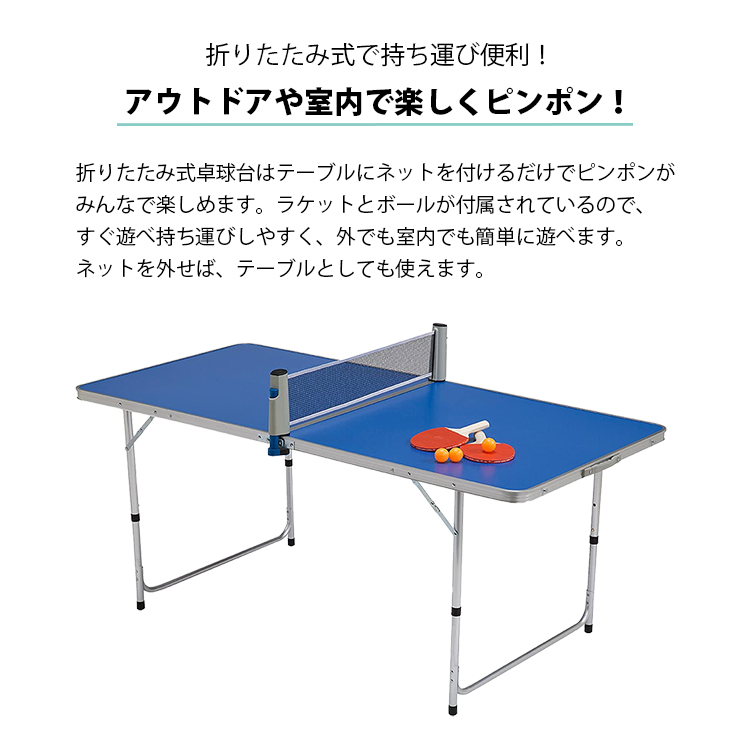 折りたたみ式ファミリーピンポン台！折りたたみ テーブル(倉出し) - 卓球
