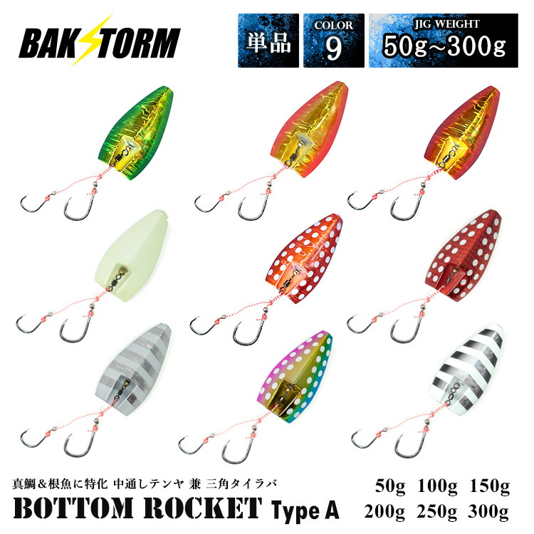 楽天市場】ボトムロケット タイプA 中通しテンヤ兼三角 タイラバ