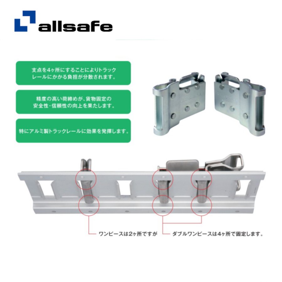 オールセーフ ダブルワンピース金具 WP-1-50 トラック用品(左右1セット)