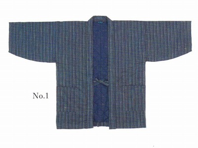 縞模様 織り 綿入り 半天表地 裏地 綿100％ 中綿 ポリエステル100％【日本製】濃紺 フリーサイズ肌触り良く ポカポカ暖かい 省エネウェア、ウォームビズ、ステイホームウェアとして最適です。【送料無料】No.2026 aw