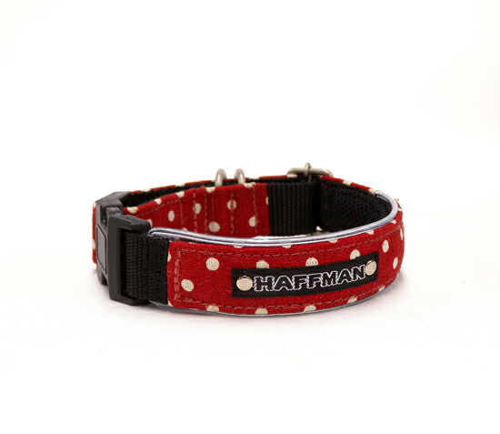 ワンタッチバックル(プラスティック) Linen-Dot 20mm幅 犬の体重=8kgまで