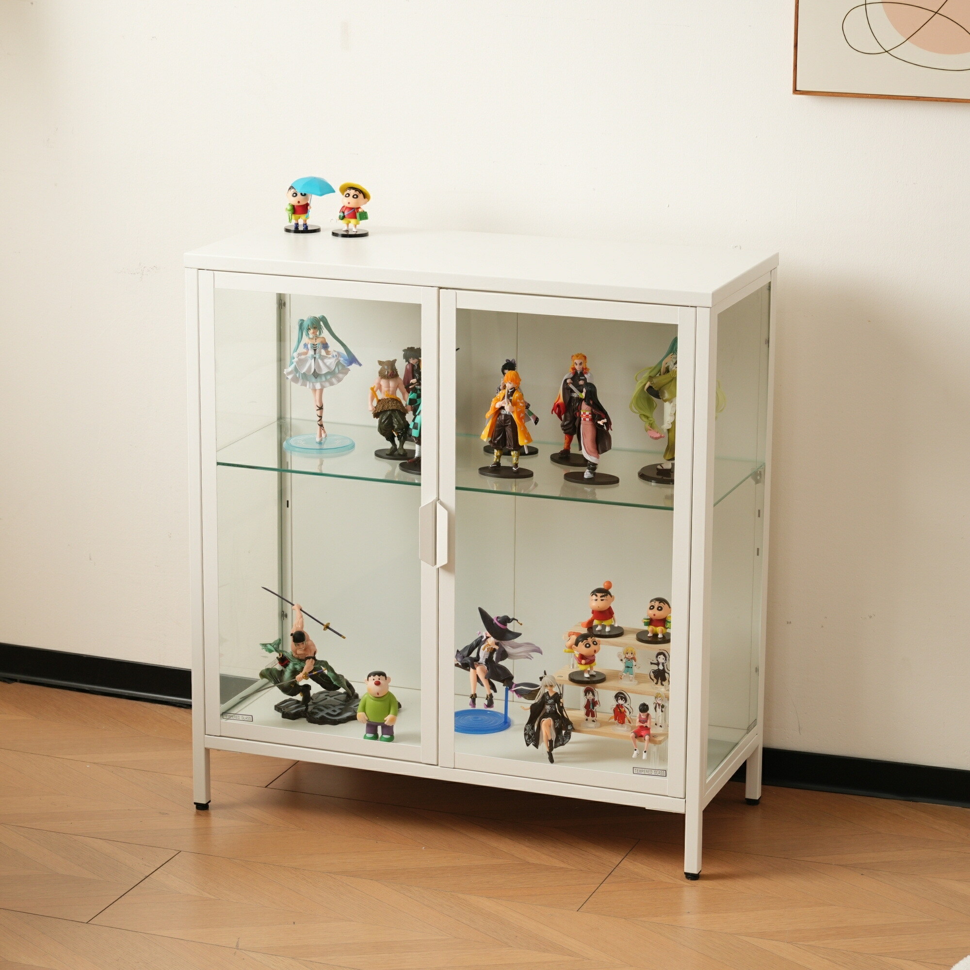 コレクションケースガラスディスプレイキャビネットフィギュアケース 4段ホワイト 楽天市場】コレクションケース 強化ガラス ガラスディスプレイ