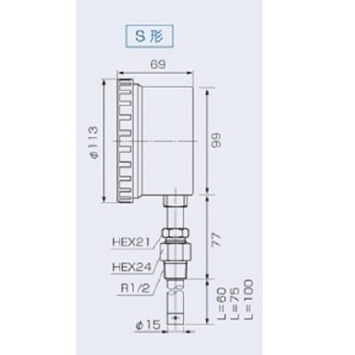 山本計器製造:温圧計(屋内外兼用) 型式:F236|配管部品 店