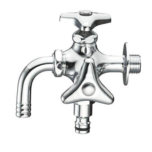 SANEI(旧:三栄水栓製作所):散水用二口横水栓 型式:F126K-13|配管部品 店