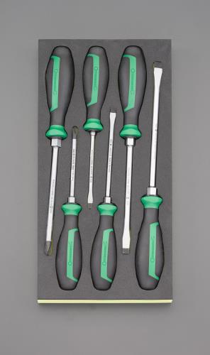 【SALE価格】エスコ (ESCO) EA612TA-32 6本組 [+ -]ドライバーセット(手元六角付) EA612TA-32