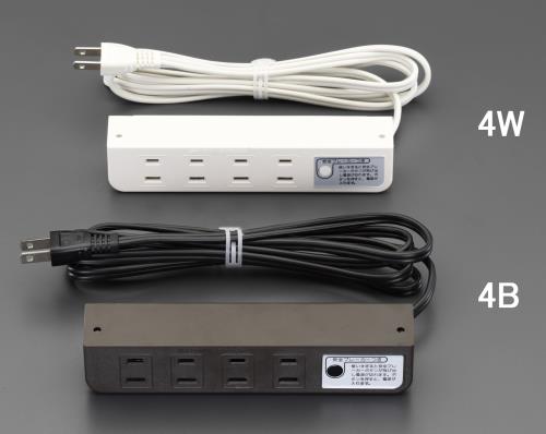 エスコ (ESCO) EA815HM-4B AC125V/15Ax1.9m コンセント/ネジ止(ブレーカー付/茶) EA815HM-4B 【3個セット】