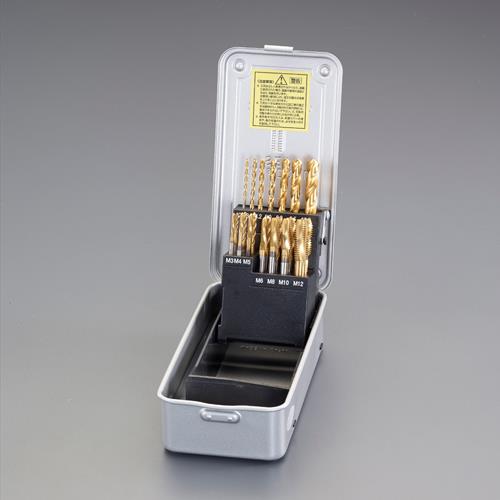 【SALE価格】エスコ (ESCO) EA829DY M3-M12 スパイラル,ジェットタップドリルセット(TIN・COHSS EA829DY 47,183円