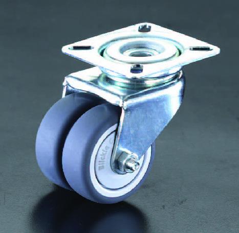 【SALE価格】エスコ (ESCO) EA986GN-75 75mm キャスター(自在金具・ツインホイール) EA986GN-75