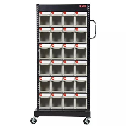 【SALE価格】エスコ (ESCO) EA957FL-1 690x560x1460mm/4列6段 マルチストールカート(片面) EA957FL-1