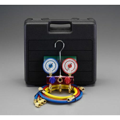 【SALE通貨価値】エスコ (ESCO) EA101TR-5B [R32・R410A] どんぶり鉢弁膜式マニホールドキット EA101TR-5B