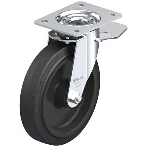 【SALE価格】エスコ (ESCO) EA986HZ-200 200mm キャスター(自在金具・前輪ブレーキ付) EA986HZ-200