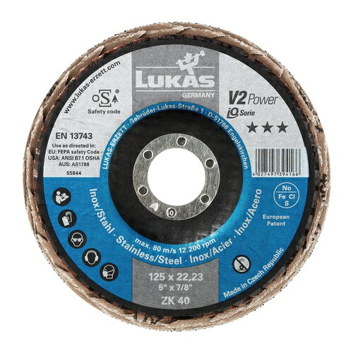 LUKAS(ルーカス) #60/125mm フラップディスク ( A27441250601465 ) 【10枚セット】 8,598円