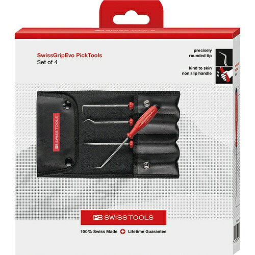 PB SWISS TOOLS ピックツール4本組 ロールケース付 (BOX) ( 38681.CBB )